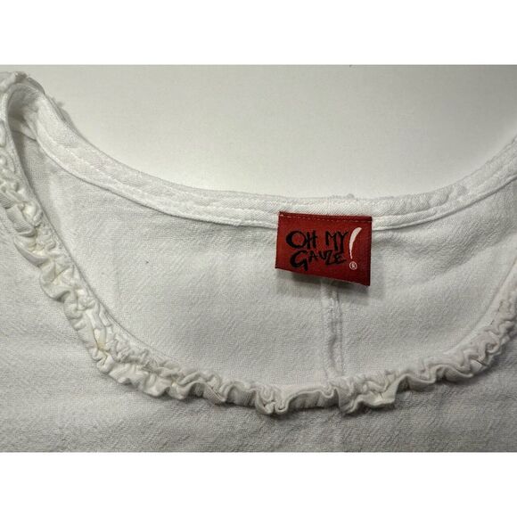 Oh My Gauze‎ Suzi Snow Tunic Top White Womens Size #3 US XXL Cotton Ruffled Airy - Picture 4 of 10